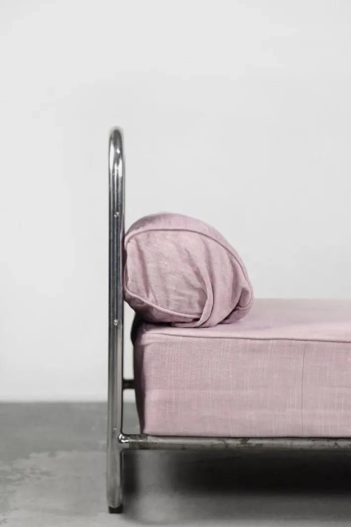 Pamono Vintage Art Deco Bauhaus Streamline Burled Wood & Tubular Steel Bed, 1920s Best