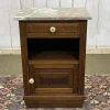 Pamono Vintage Art Deco Bedside Table in Oak with Marble Top, 1930s New