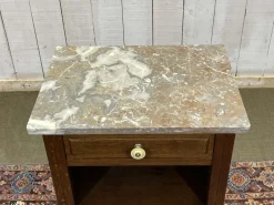 Pamono Vintage Art Deco Bedside Table in Oak with Marble Top, 1930s New