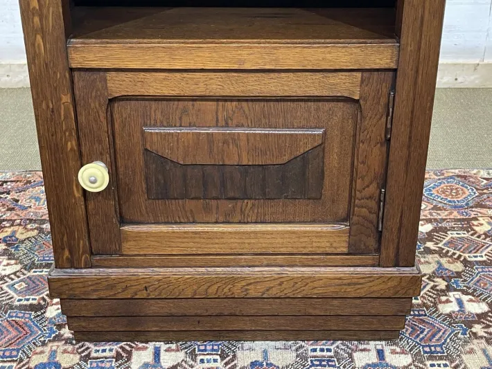 Pamono Vintage Art Deco Bedside Table in Oak with Marble Top, 1930s New