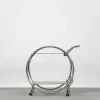 Pamono Vintage Art Deco Chrome and Glass Round Bar Cart, 1930s Clearance