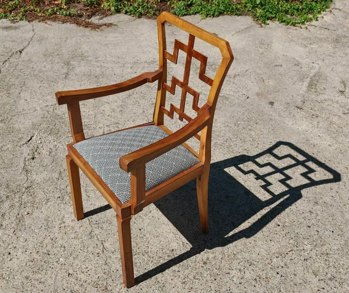 Pamono Vintage Art Deco Dining Chairs in Walnut, 1930s, Set of 6 Outlet