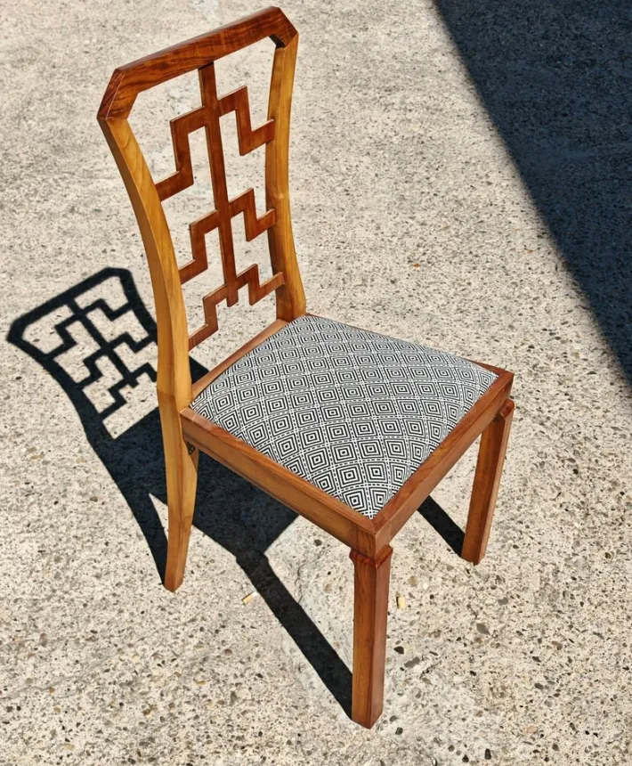 Pamono Vintage Art Deco Dining Chairs in Walnut, 1930s, Set of 6 Outlet