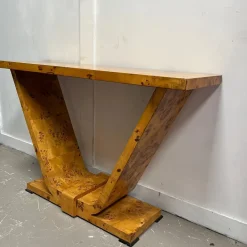 Pamono Vintage Art Deco French Burr Walnut Console Table