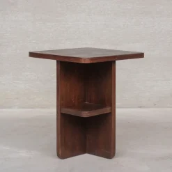 Pamono Vintage Art Deco French Wooden Side Table, 1950s Clearance