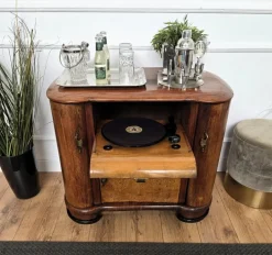 Pamono Vintage Art Deco Italian Walnut Burl and Mirror Mosaic Dry Bar Cabinet by Paolo Buffa, 1950s Outlet