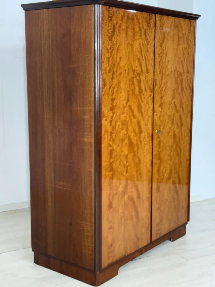 Pamono Vintage Art Deco Linen Wardrobe Discount