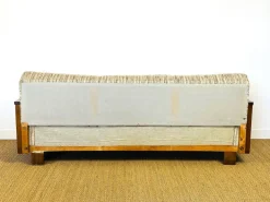 Pamono Vintage Art Deco Living Room Set in Curved Wood and Cane, 1950, Set of 3 Outlet