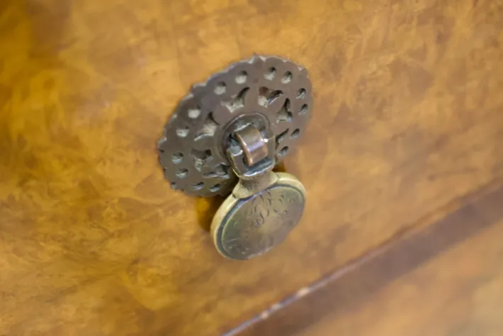 Pamono Vintage Art Deco Style Walnut Tallboy Linen Cabinet, 1950s Clearance