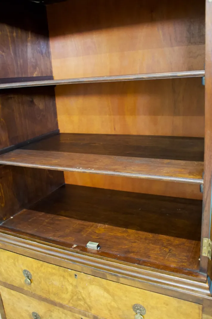 Pamono Vintage Art Deco Style Walnut Tallboy Linen Cabinet, 1950s Clearance