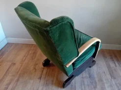 Pamono Vintage Art Deco Upholstered Rocking Chair, 1920s New