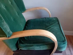 Pamono Vintage Art Deco Upholstered Rocking Chair, 1920s New