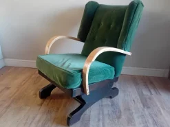 Pamono Vintage Art Deco Upholstered Rocking Chair, 1920s New