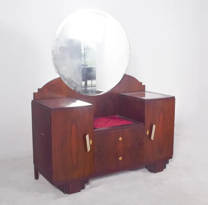Pamono Vintage Art Deco Walnut Dressing Table, 1920s Online