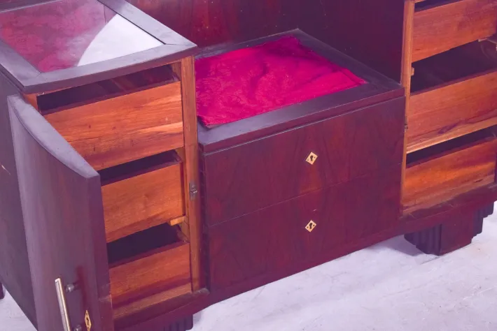 Pamono Vintage Art Deco Walnut Dressing Table, 1920s Online
