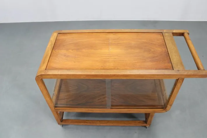 Pamono Vintage Art Deco Walnut Serving Cart, 1930s Online