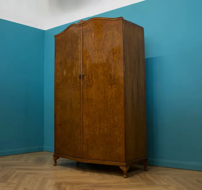 Pamono Vintage Art Deco Walnut Wardrobe, 1950s Sale