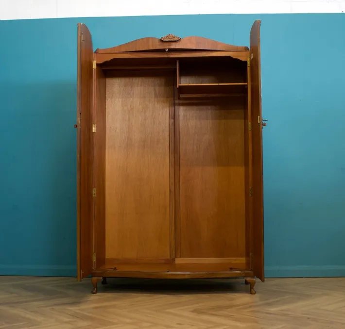 Pamono Vintage Art Deco Walnut Wardrobe, 1950s Sale