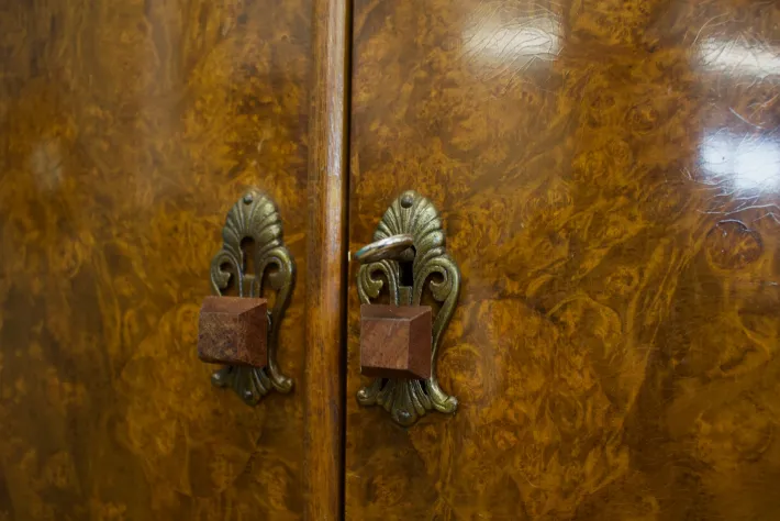 Pamono Vintage Art Deco Walnut Wardrobe, 1950s Sale