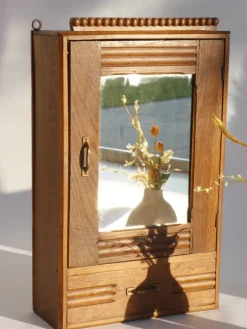 Pamono Vintage Art Deco Wooden Cabinet with Mirror, 1930s Discount