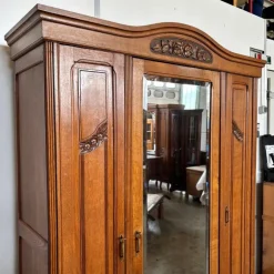 Pamono Vintage Art Nouveau Wardrobe in Oak, 1920