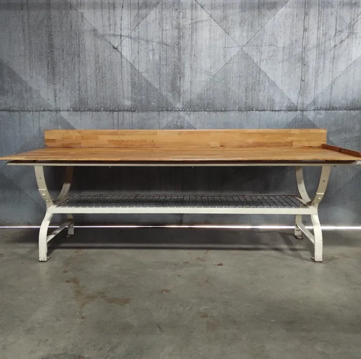 Pamono Vintage Baker's Table with Iron Base and Beech Top Discount