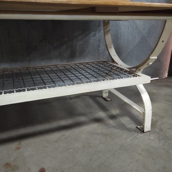 Pamono Vintage Baker's Table with Iron Base and Beech Top Discount