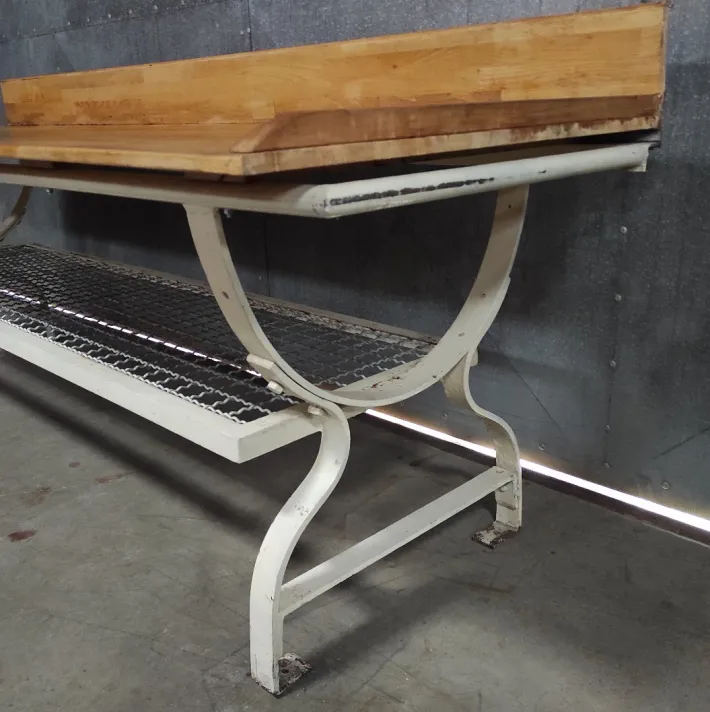 Pamono Vintage Baker's Table with Iron Base and Beech Top Discount