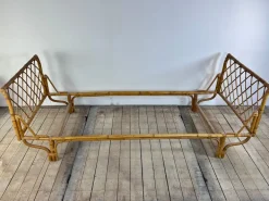 Pamono Vintage Bamboo and Rattan Bed, 1960s Best