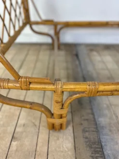 Pamono Vintage Bamboo and Rattan Bed, 1960s Best