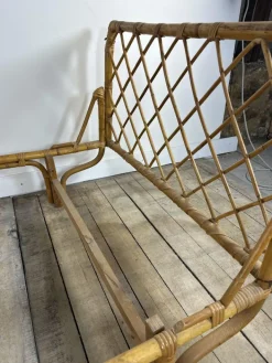 Pamono Vintage Bamboo and Rattan Bed, 1960s Best