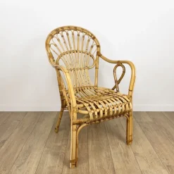 Pamono Vintage Bamboo and Rattan Armchair, 1950s Best
