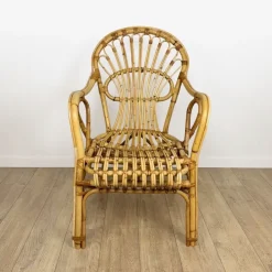 Pamono Vintage Bamboo and Rattan Armchair, 1950s Best