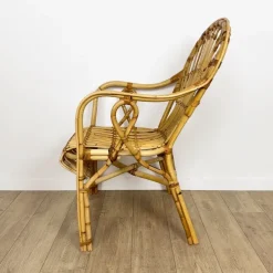 Pamono Vintage Bamboo and Rattan Armchair, 1950s Best