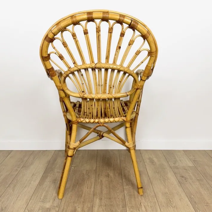 Pamono Vintage Bamboo and Rattan Armchair, 1950s Best