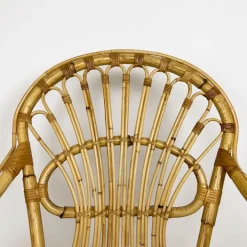 Pamono Vintage Bamboo and Rattan Armchair, 1950s Best
