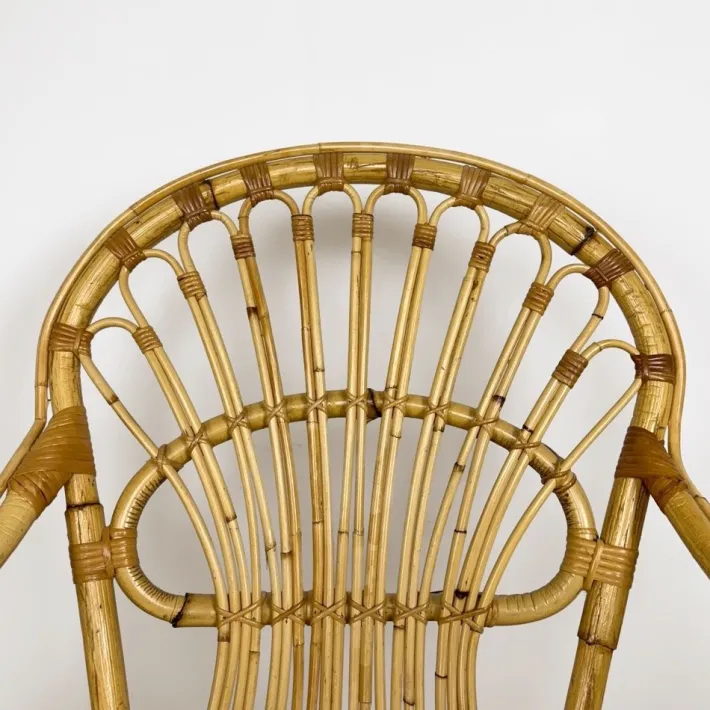Pamono Vintage Bamboo and Rattan Armchair, 1950s Best