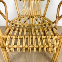 Pamono Vintage Bamboo and Rattan Armchair, 1950s Best