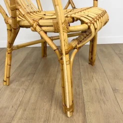 Pamono Vintage Bamboo and Rattan Armchair, 1950s Best