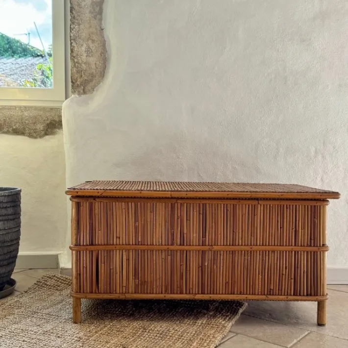 Pamono Vintage Bamboo Chest by Audoux Minnet, 1950s Hot