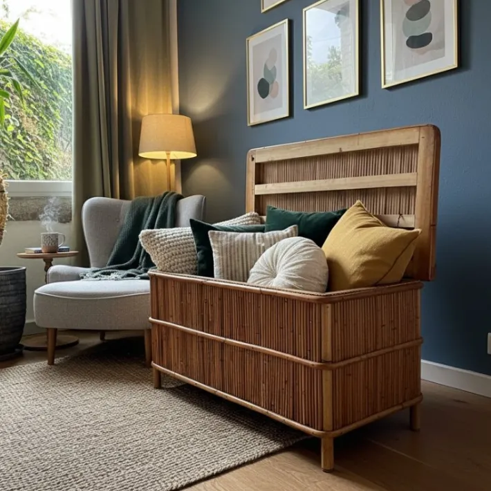 Pamono Vintage Bamboo Chest by Audoux Minnet, 1950s Hot