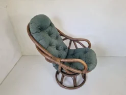 Pamono Vintage Bamboo Rattan Swivel Armchair, 1970s Clearance