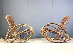Pamono Vintage Bamboo Rocking Chair, 1960s, Set of 2 Sale