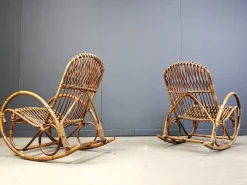 Pamono Vintage Bamboo Rocking Chair, 1960s, Set of 2 Sale
