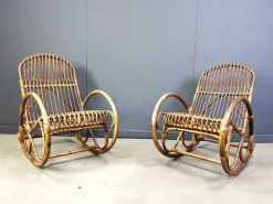 Pamono Vintage Bamboo Rocking Chair, 1960s, Set of 2 Sale