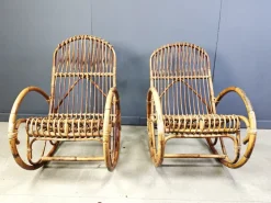 Pamono Vintage Bamboo Rocking Chair, 1960s, Set of 2 Sale