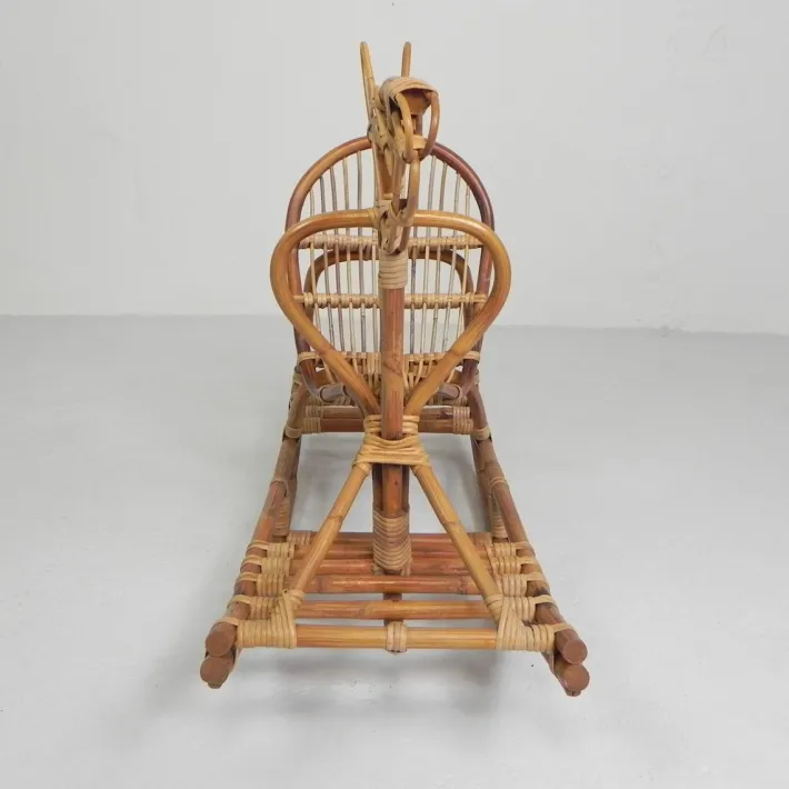 Pamono Vintage Bamboo Rocking Horse, 1960s Discount