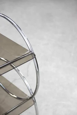 Pamono Vintage Bar Cart Chrome & Smoked Glass from Ikea, 1970s Best