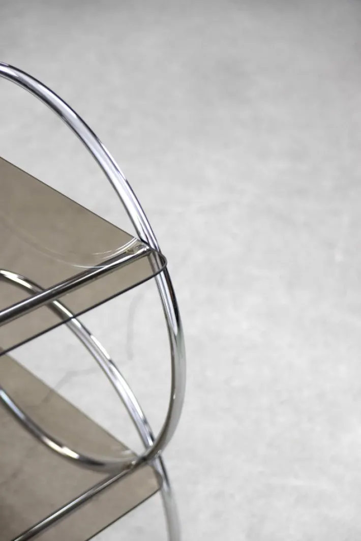 Pamono Vintage Bar Cart Chrome & Smoked Glass from Ikea, 1970s Best