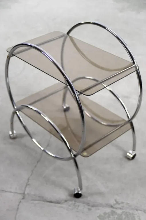 Pamono Vintage Bar Cart Chrome & Smoked Glass from Ikea, 1970s Best